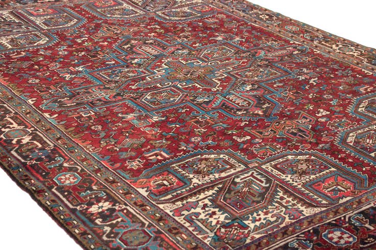 Detail image of 8' 3 x 10' 10 Hand Knotted Heriz Persian Wool Rug