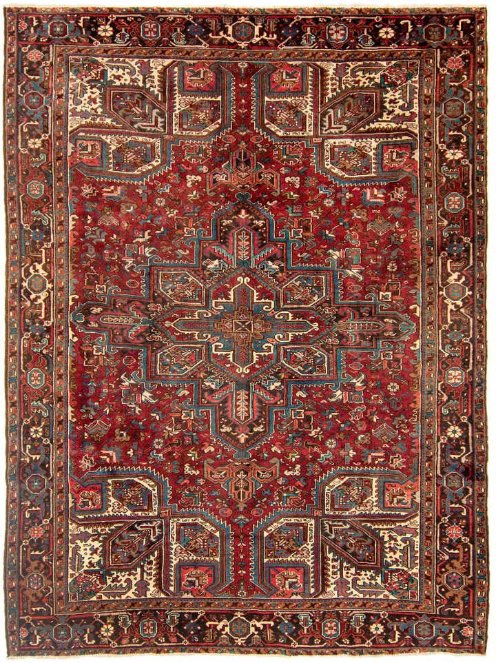 8' 3 x 10' 10 Hand Knotted Heriz Persian Wool Rug
