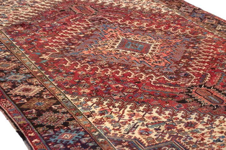 Detail image of 8' 11 x 11' 6 Hand Knotted Heriz Persian Wool Rug