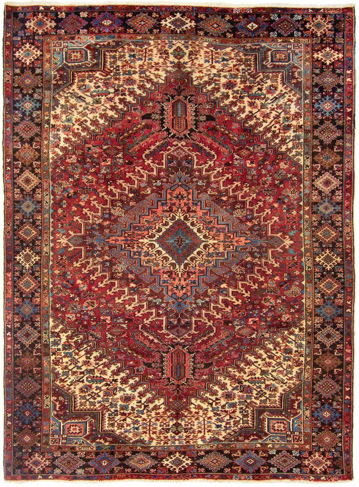 8' 11 x 11' 6 Hand Knotted Heriz Persian Wool Rug