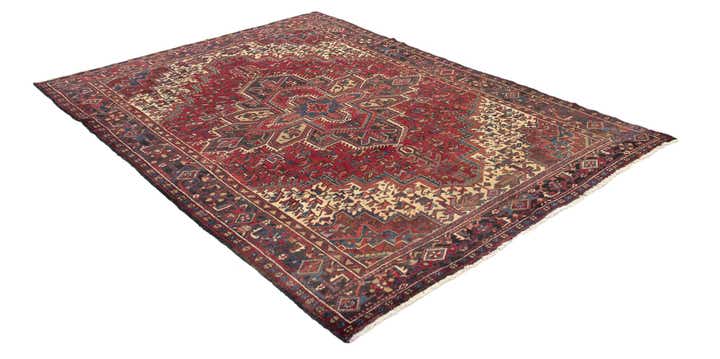 7' 5 x 10' 3 Hand Knotted Heriz Persian Wool Rug