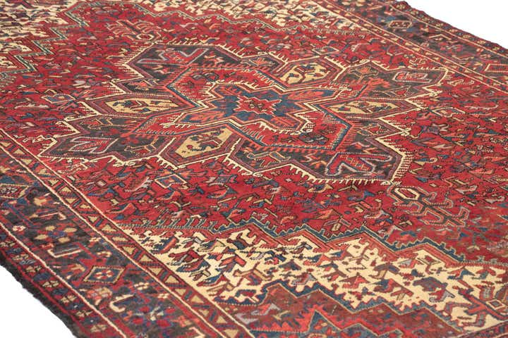 7' 5 x 10' 3 Hand Knotted Heriz Persian Wool Rug