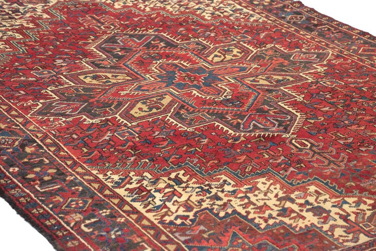 Detail image of 7' 5 x 10' 3 Hand Knotted Heriz Persian Wool Rug