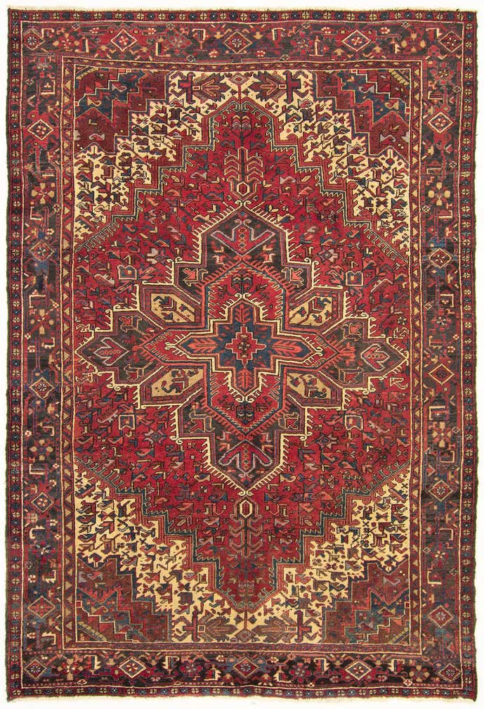 7' 5 x 10' 3 Hand Knotted Heriz Persian Wool Rug