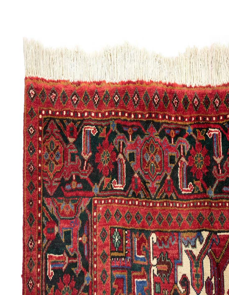 Detail image of 6' 6 x 9' 11  Hand Knotted Heriz Persian Wool Rug