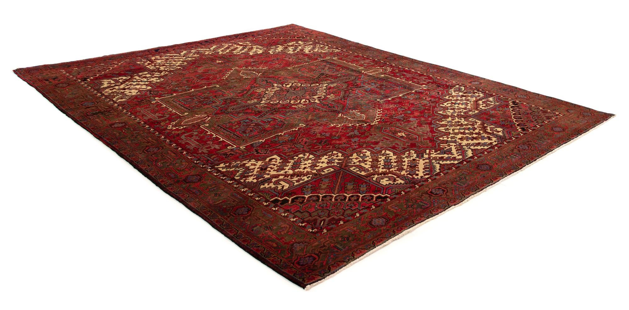 10' 3 x 12' 2 Hand Knotted Heriz Persian Wool Rug
