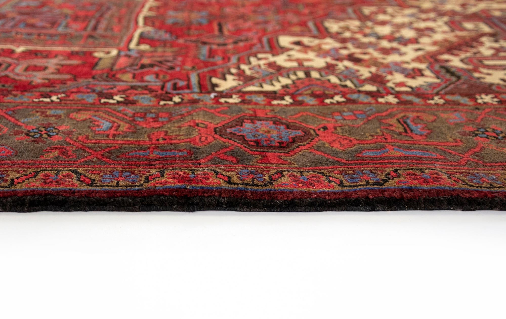 10' 3 x 12' 2 Hand Knotted Heriz Persian Wool Rug