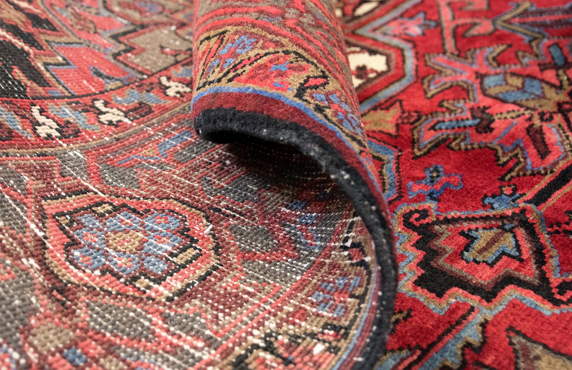 10' 3 x 12' 2 Hand Knotted Heriz Persian Wool Rug