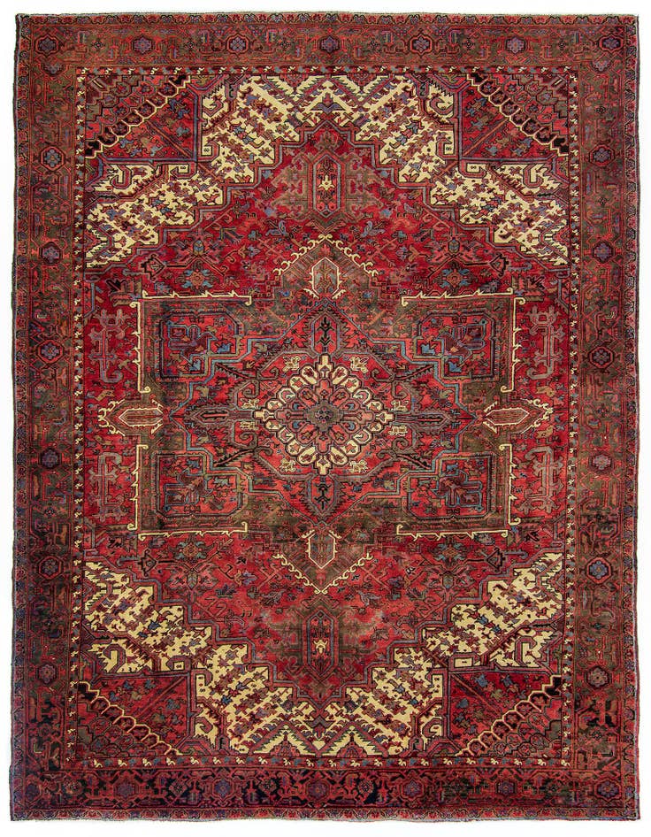 Detail image of 10' 3 x 12' 2 Hand Knotted Heriz Persian Wool Rug