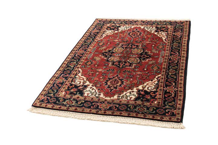 4' 1 x 5' 10 Hand Knotted Heriz Wool Rug