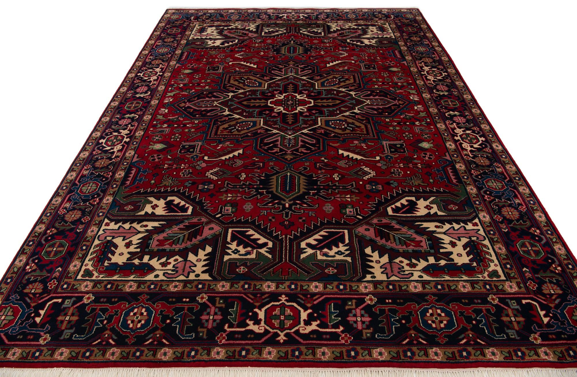 250cm x 345cm anudado a mano Heriz Alfombra Lana