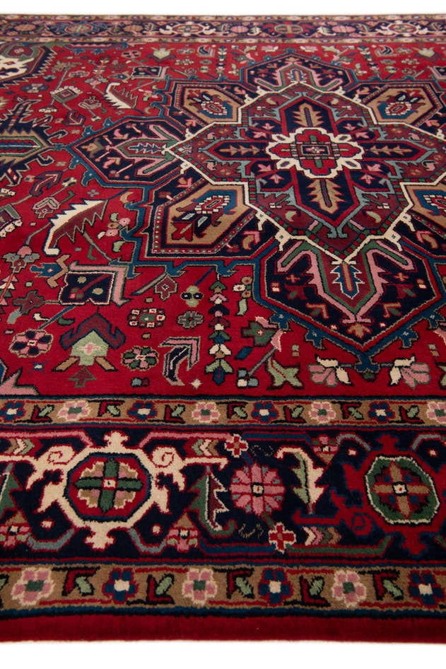 Detail image of 250cm x 345cm anudado a mano Heriz Alfombra Lana