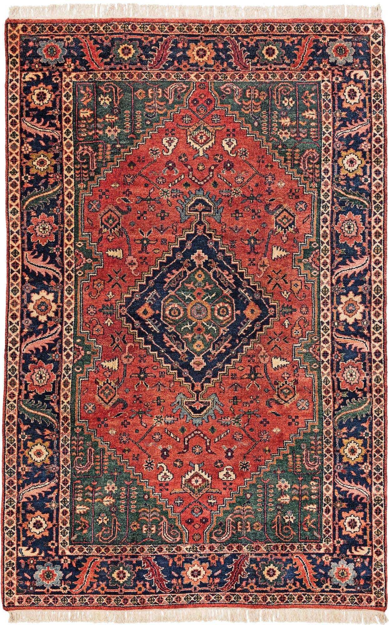 7' x 10' 7 Hand Knotted Heriz Wool Rug