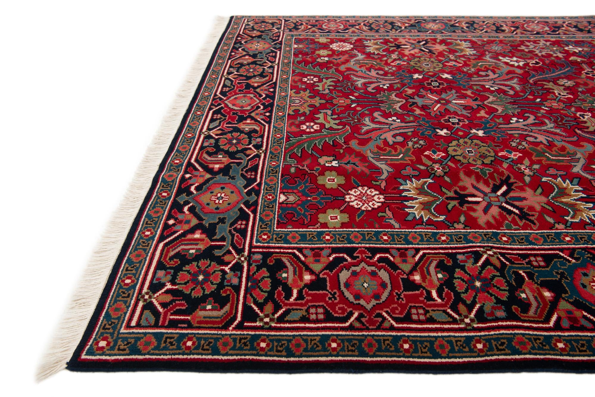 Red 6' 2 x 8' 8 Hand Knotted Heriz Wool Rug | Rugs.com