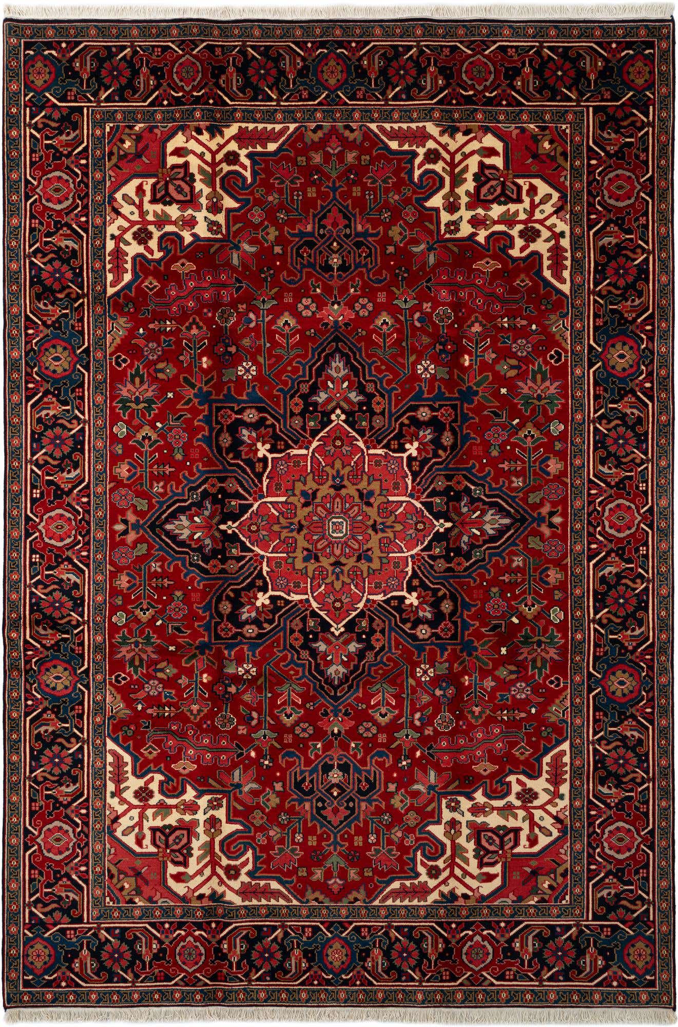 8' 1 x 12' Hand Knotted Heriz Wool Rug