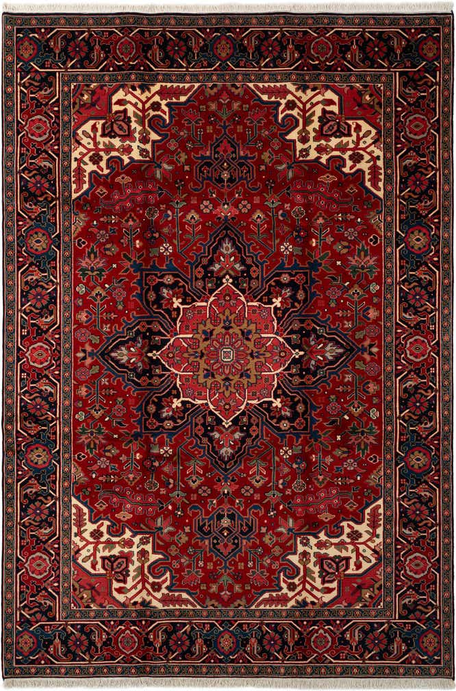 8' 1 x 12' Hand Knotted Heriz Wool Rug