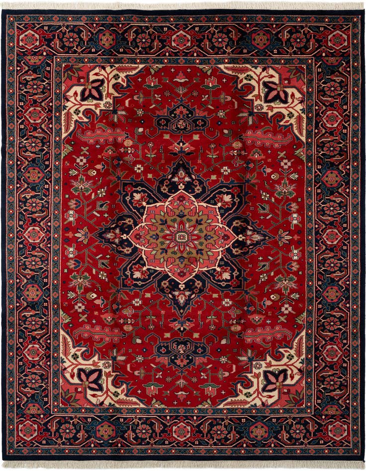 Detail image of 8' 2 x 11' 7 Hand Knotted Heriz Wool Rug