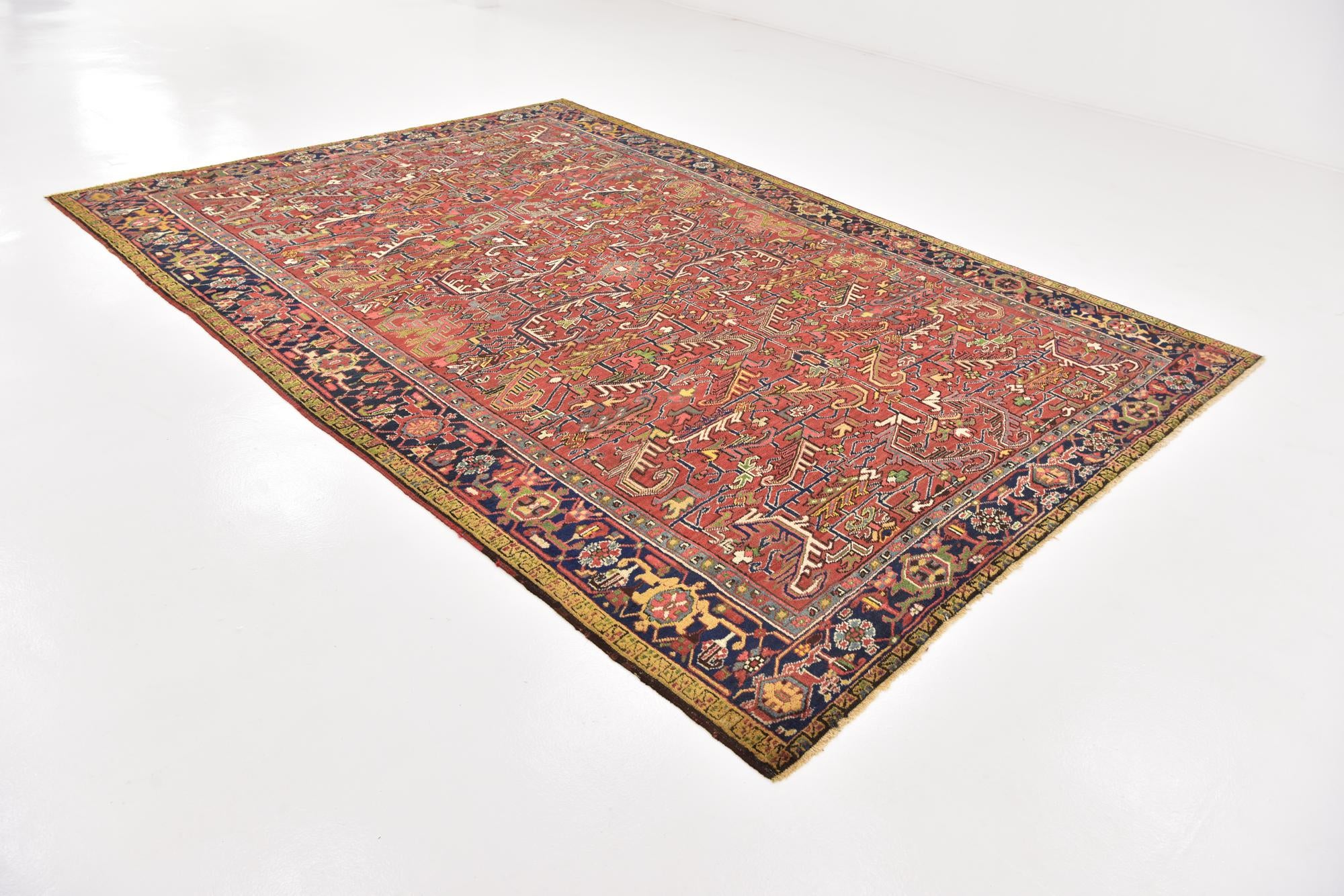 8' 2 x 11' 6 Hand Knotted Heriz Persian Wool Rug