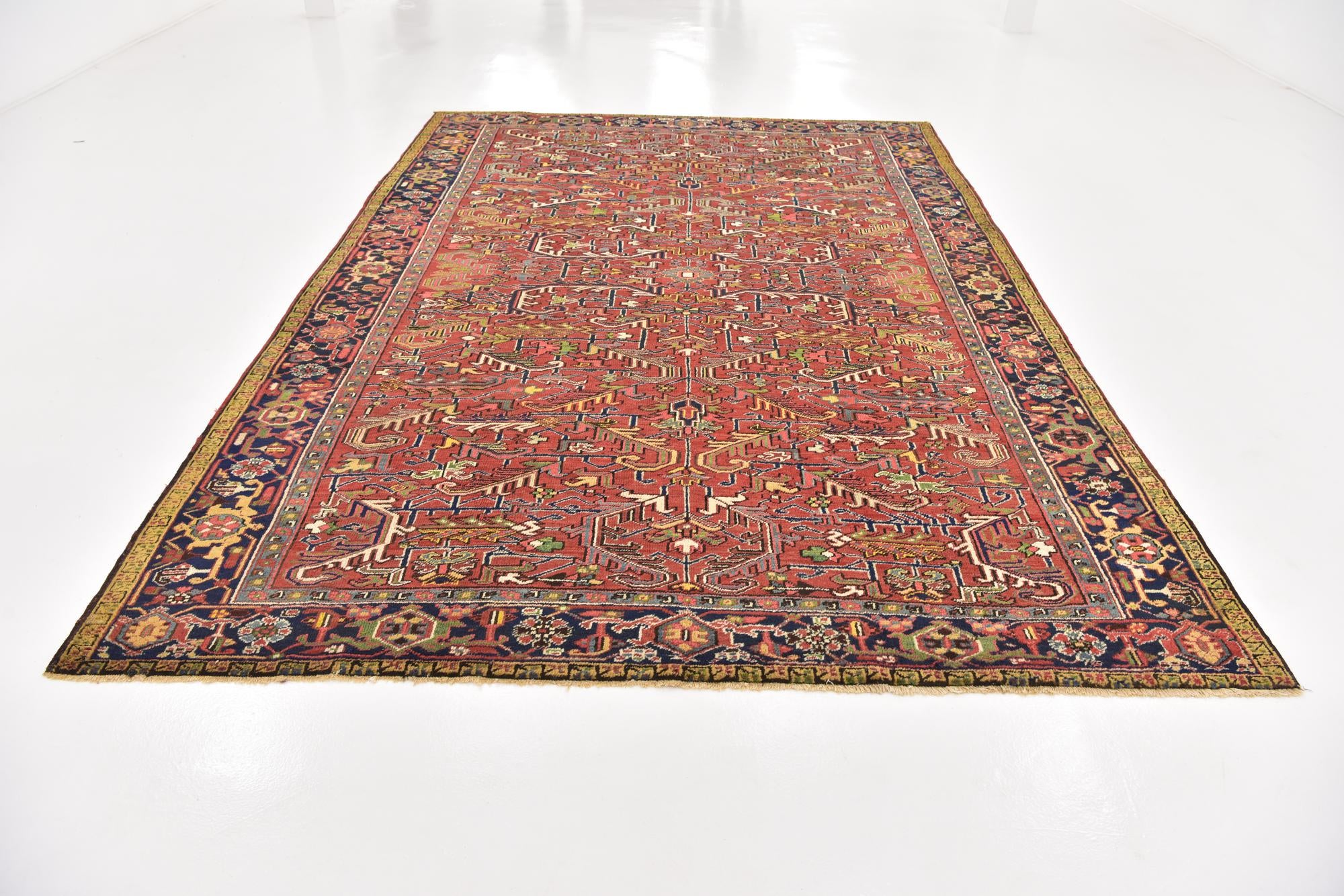 8' 2 x 11' 6 Hand Knotted Heriz Persian Wool Rug