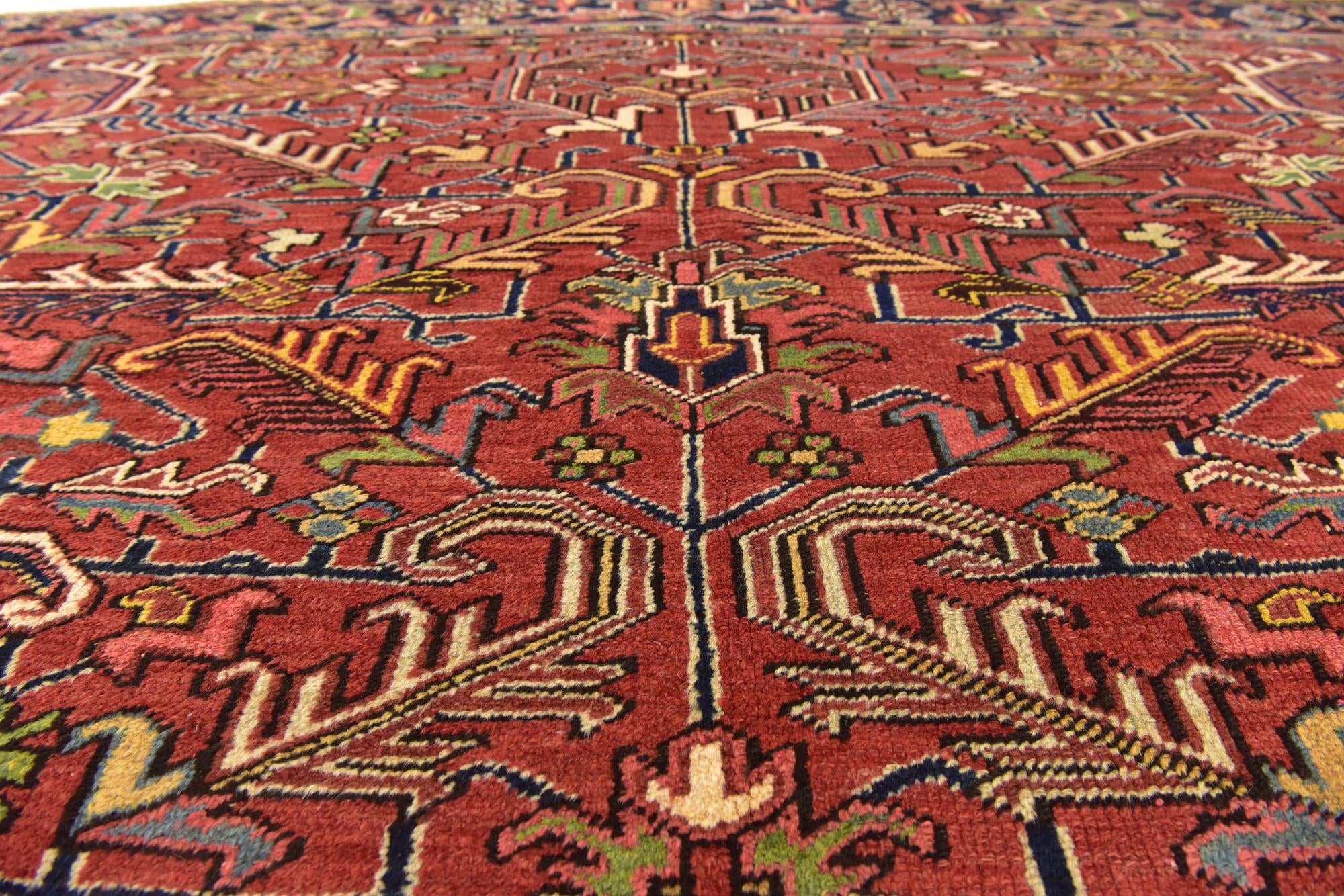 8' 2 x 11' 6 Hand Knotted Heriz Persian Wool Rug