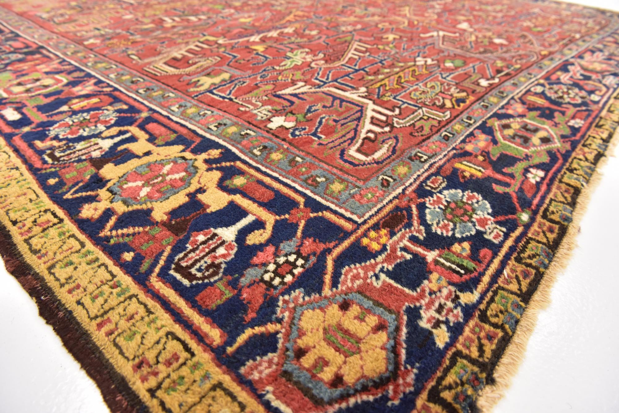 8' 2 x 11' 6 Hand Knotted Heriz Persian Wool Rug