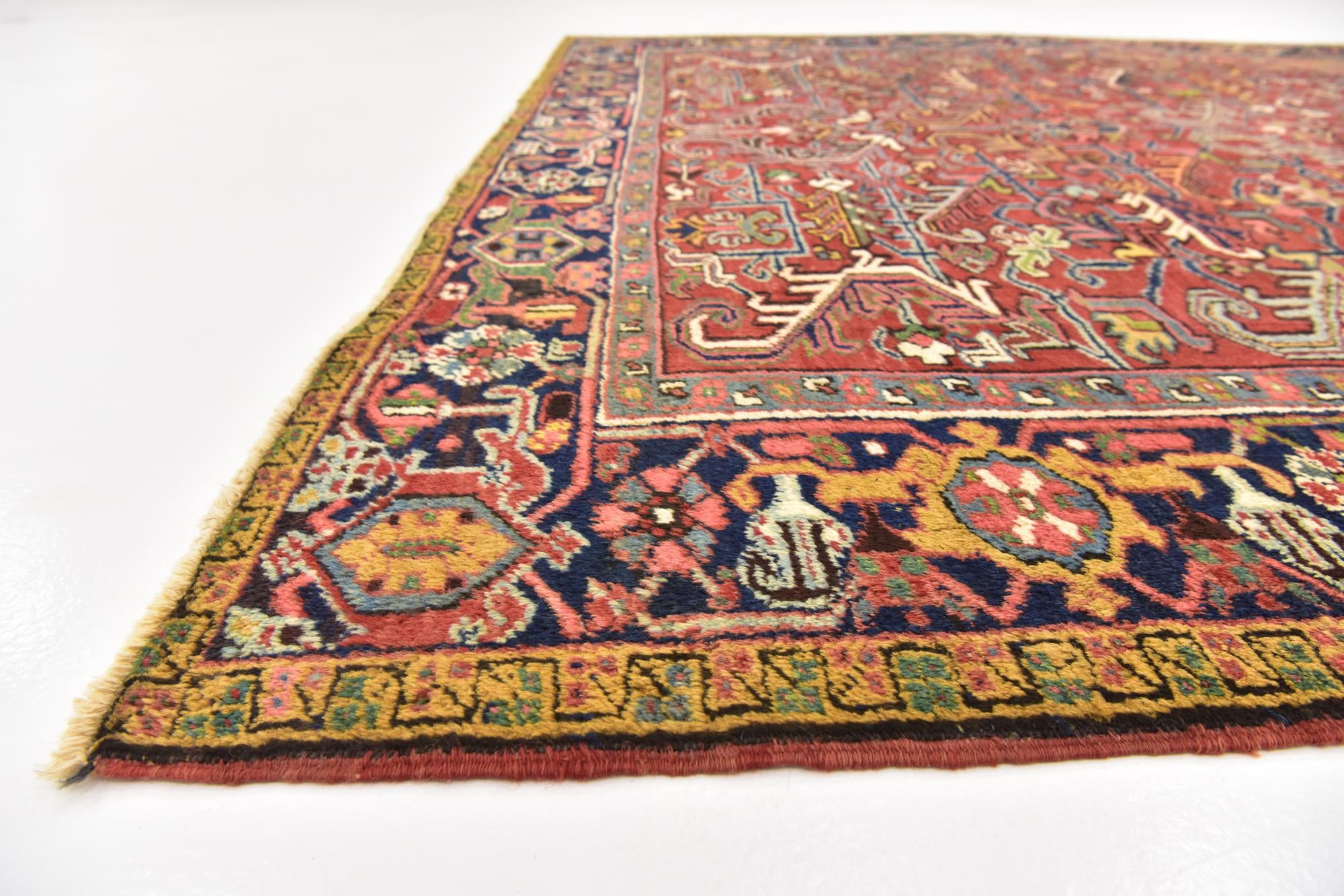 8' 2 x 11' 6 Hand Knotted Heriz Persian Wool Rug