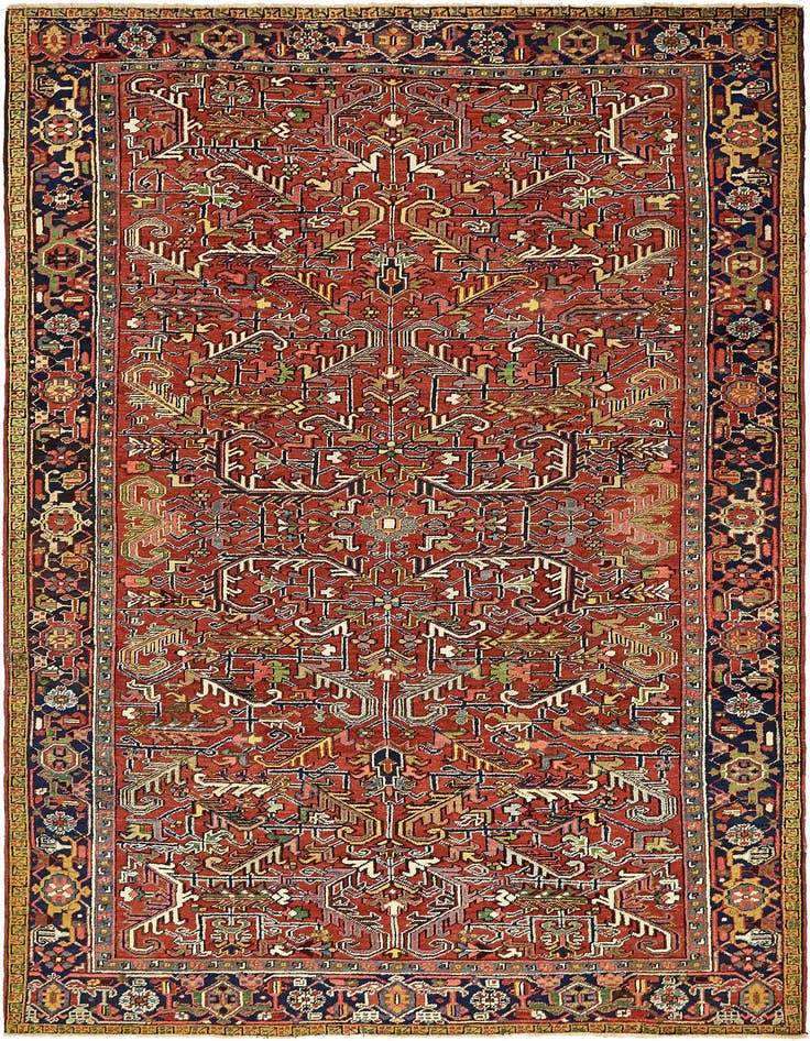Detail image of 8' 2 x 11' 6 Hand Knotted Heriz Persian Wool Rug