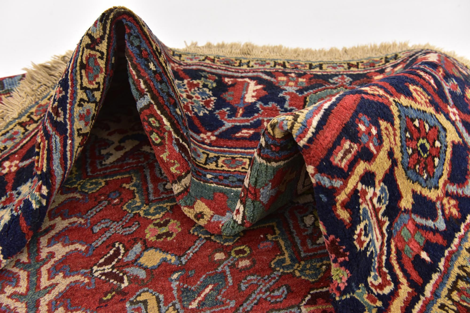 9' x 11' 9 Hand Knotted Heriz Persian Wool Rug