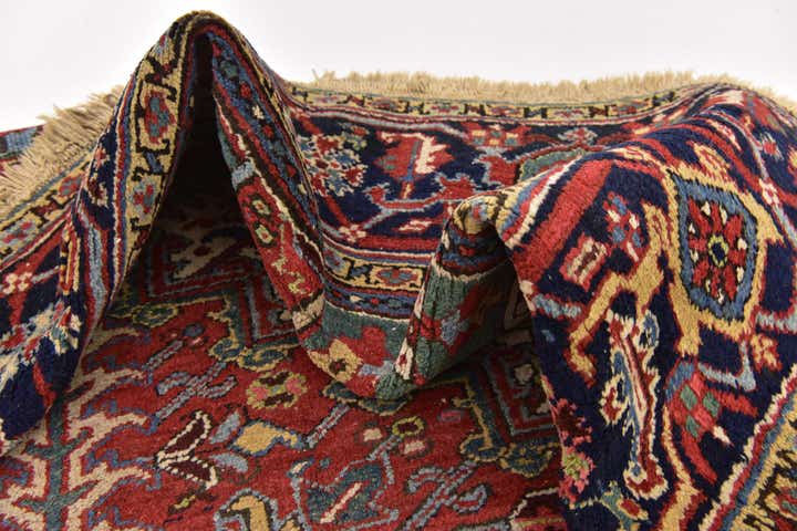 9' x 11' 9 Hand Knotted Heriz Persian Wool Rug