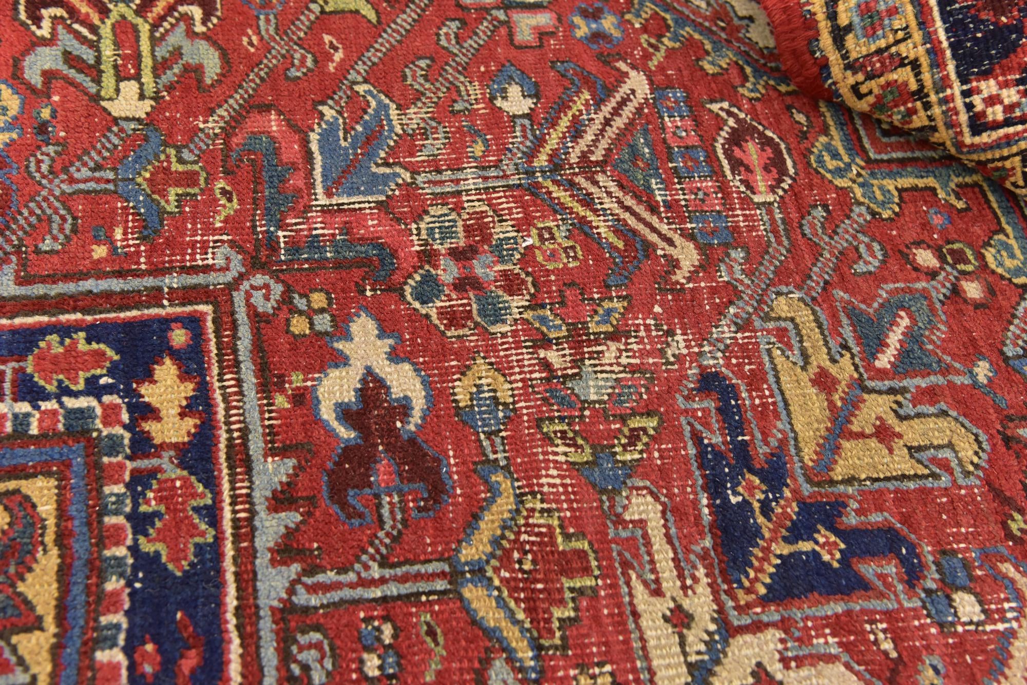 9' x 11' 9 Hand Knotted Heriz Persian Wool Rug