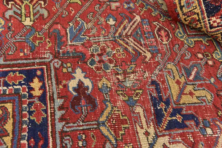 9' x 11' 9 Hand Knotted Heriz Persian Wool Rug