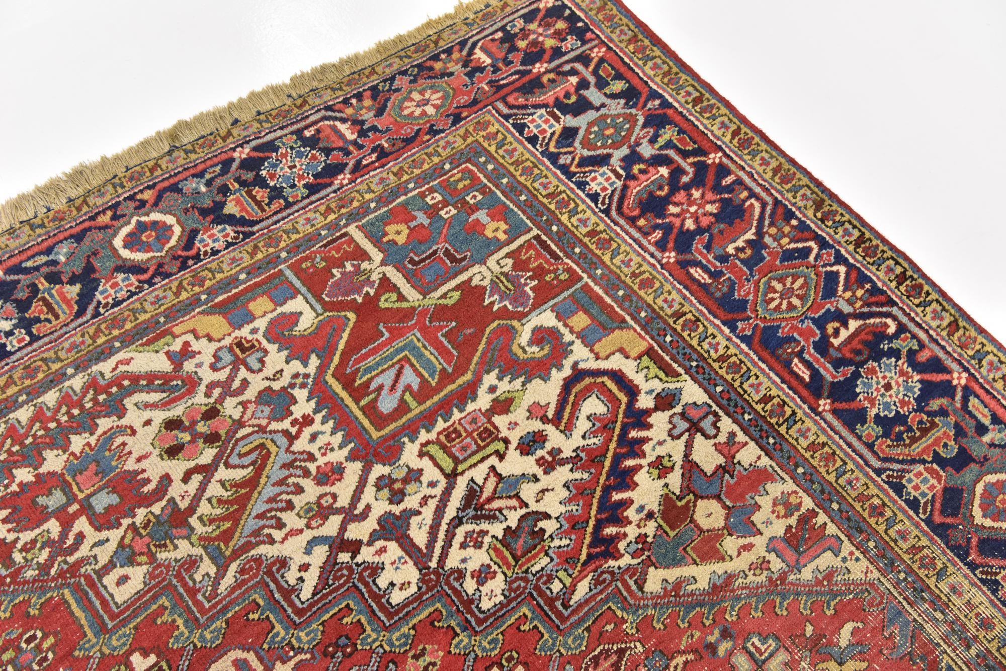 9' x 11' 9 Hand Knotted Heriz Persian Wool Rug