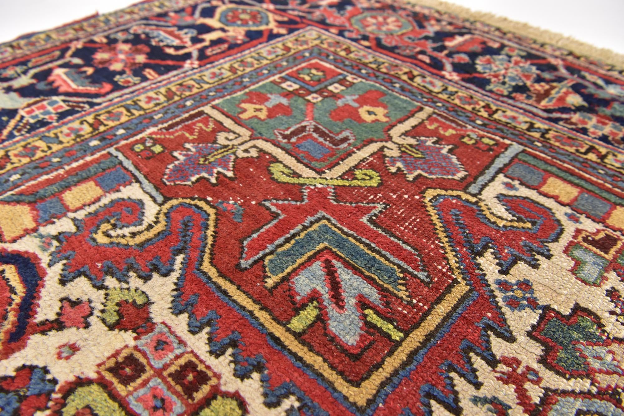 9' x 11' 9 Hand Knotted Heriz Persian Wool Rug