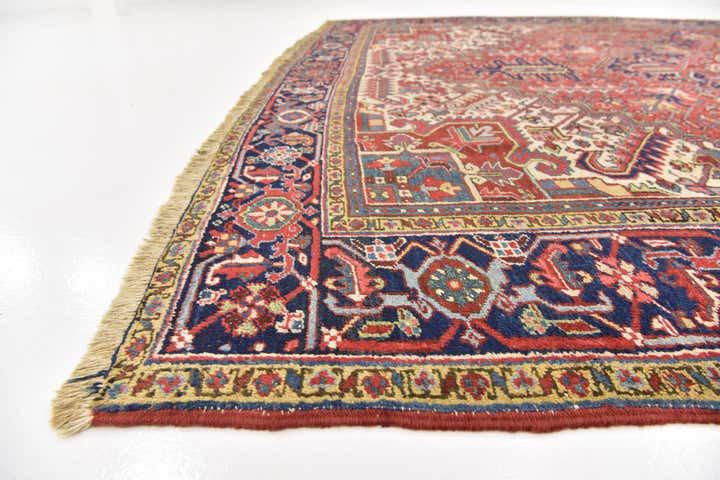 9' x 11' 9 Hand Knotted Heriz Persian Wool Rug