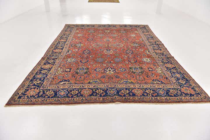 8' 7 x 11' 3 Hand Knotted Heriz Persian Wool Rug