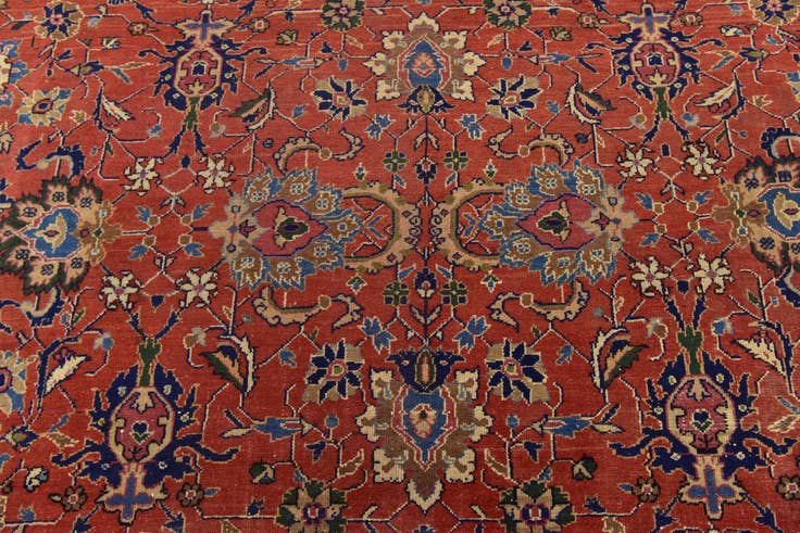 Detail image of 8' 7 x 11' 3 Hand Knotted Heriz Persian Wool Rug