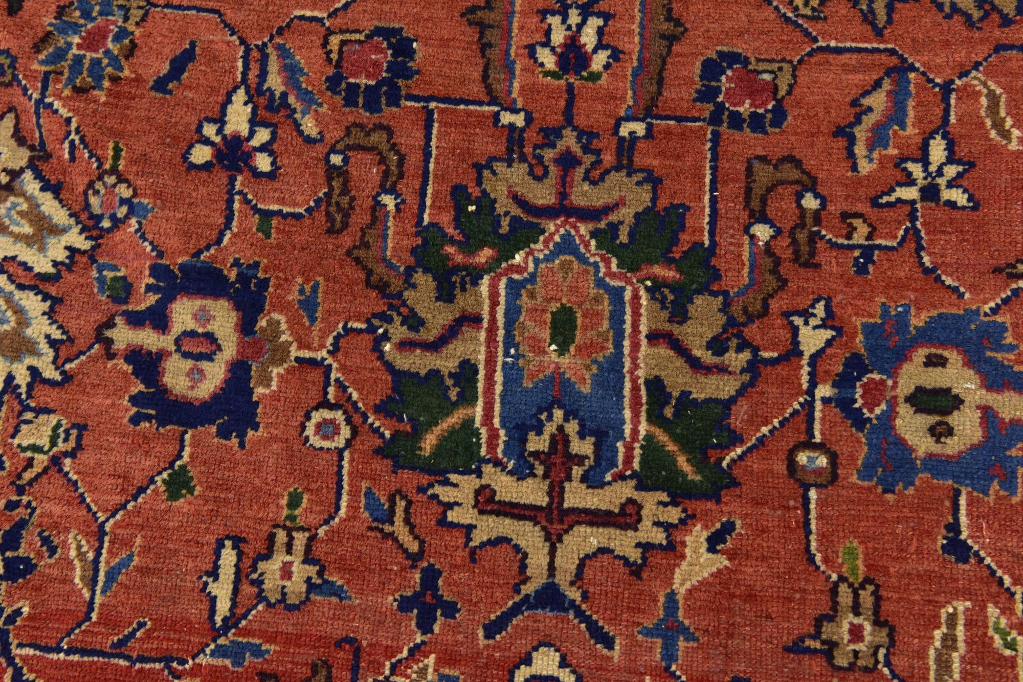 8' 7 x 11' 3 Hand Knotted Heriz Persian Wool Rug
