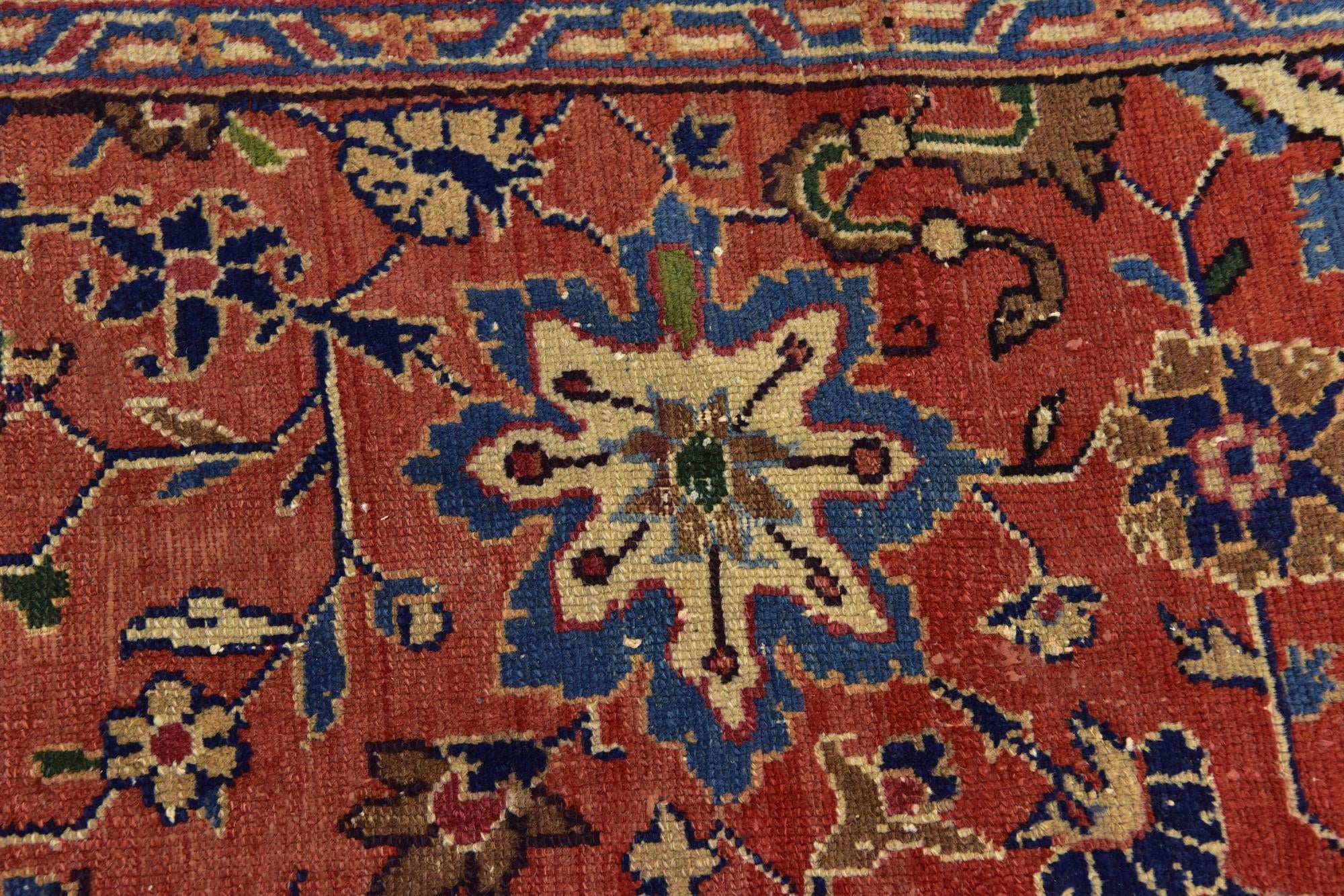 8' 7 x 11' 3 Hand Knotted Heriz Persian Wool Rug