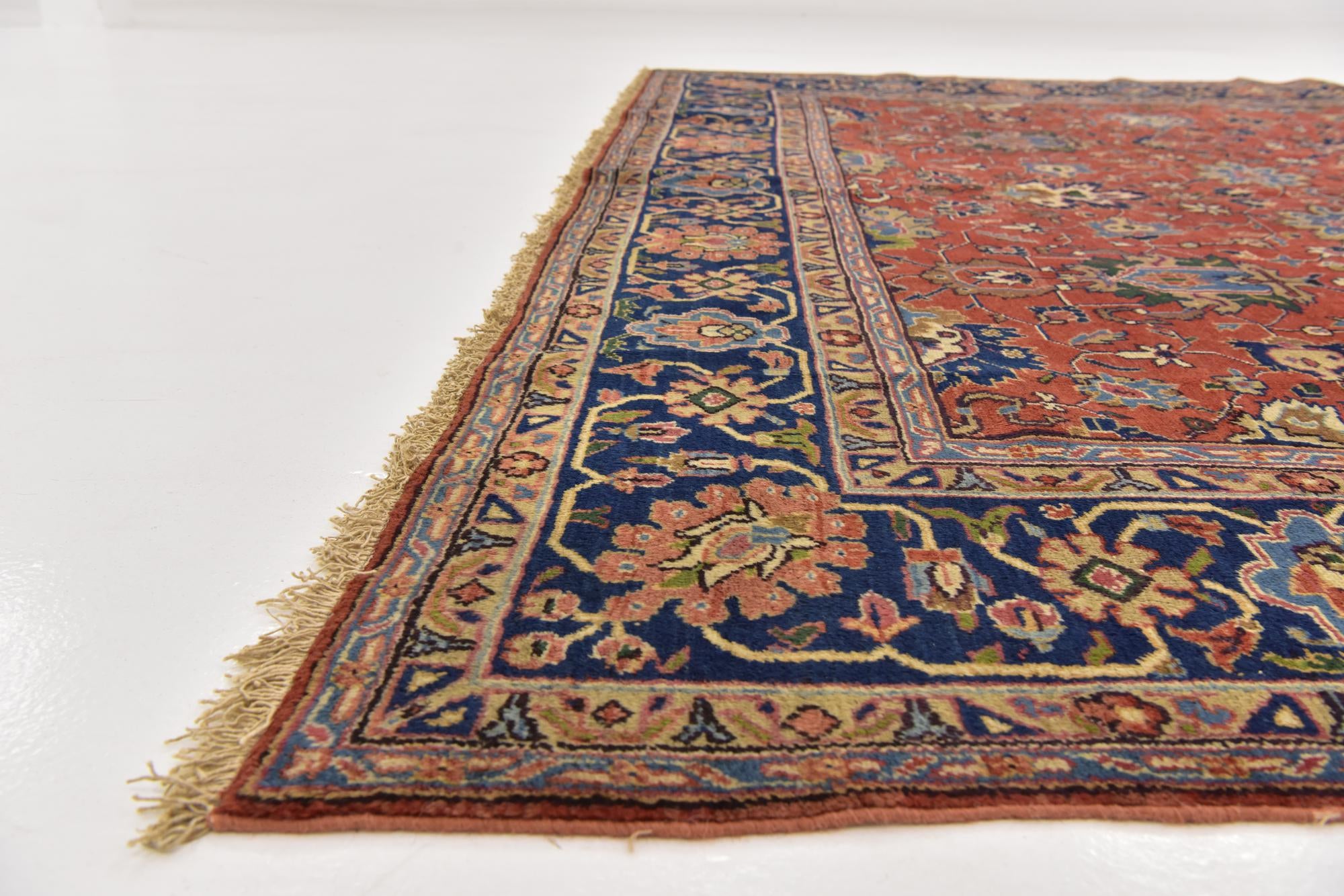 8' 7 x 11' 3 Hand Knotted Heriz Persian Wool Rug
