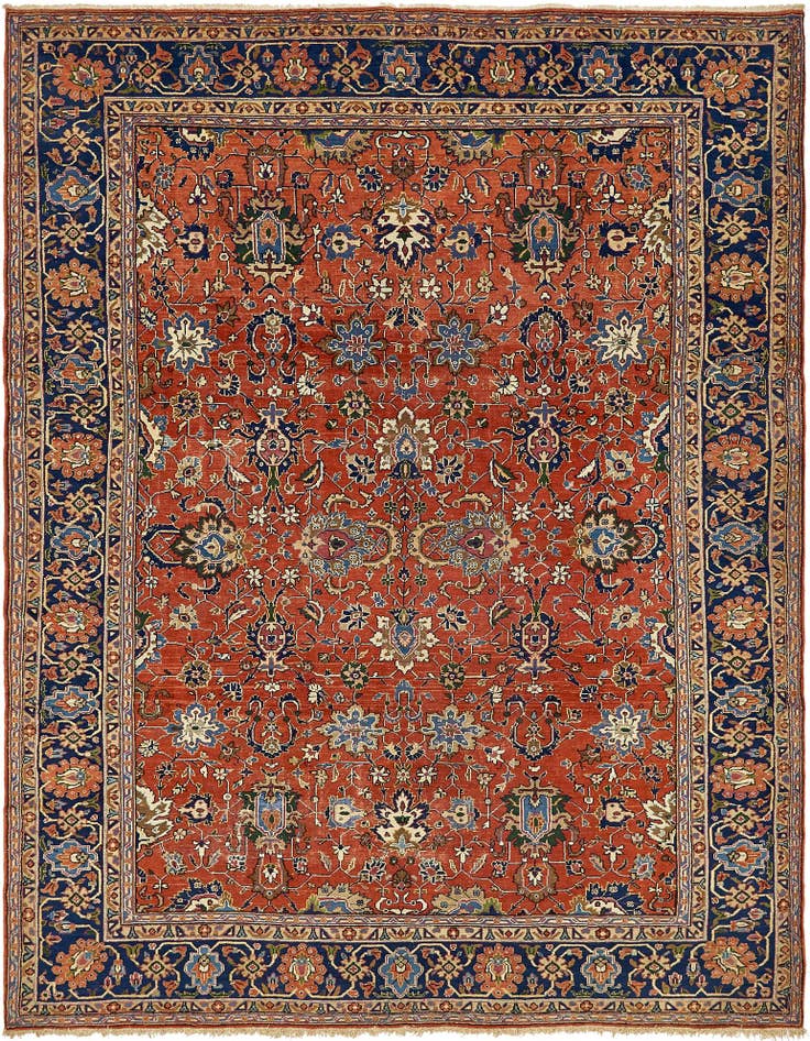Detail image of 8' 7 x 11' 3 Hand Knotted Heriz Persian Wool Rug