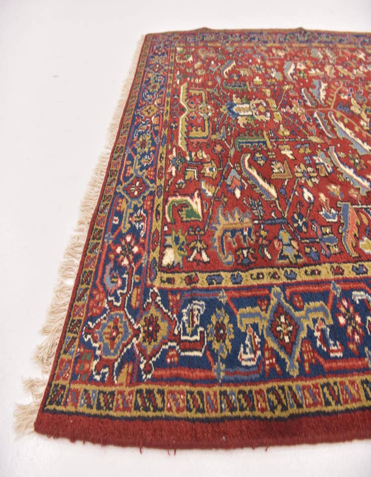 Detail image of 5' 9 x 8' Hand Knotted Heriz Wool Rug