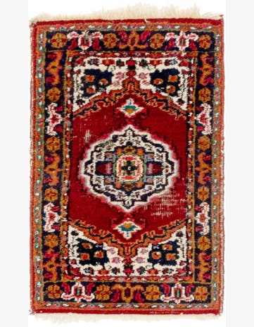 1' 10 x 2' 10 Hand Knotted Heriz Wool Rug