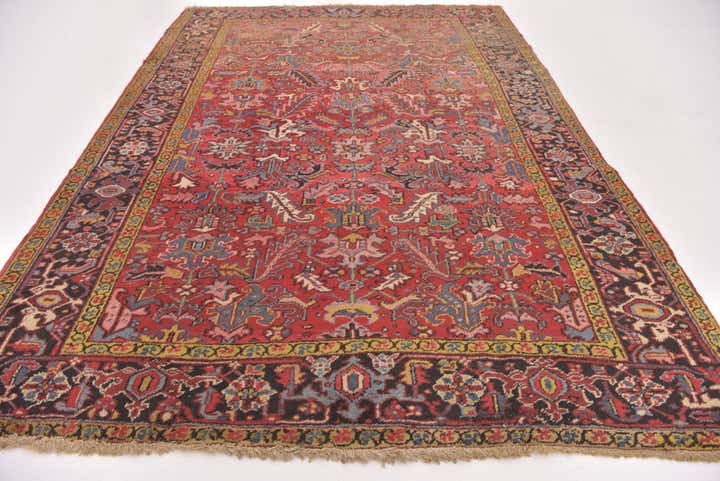 7' 5 x 10' 7 Hand Knotted Heriz Persian Wool Rug