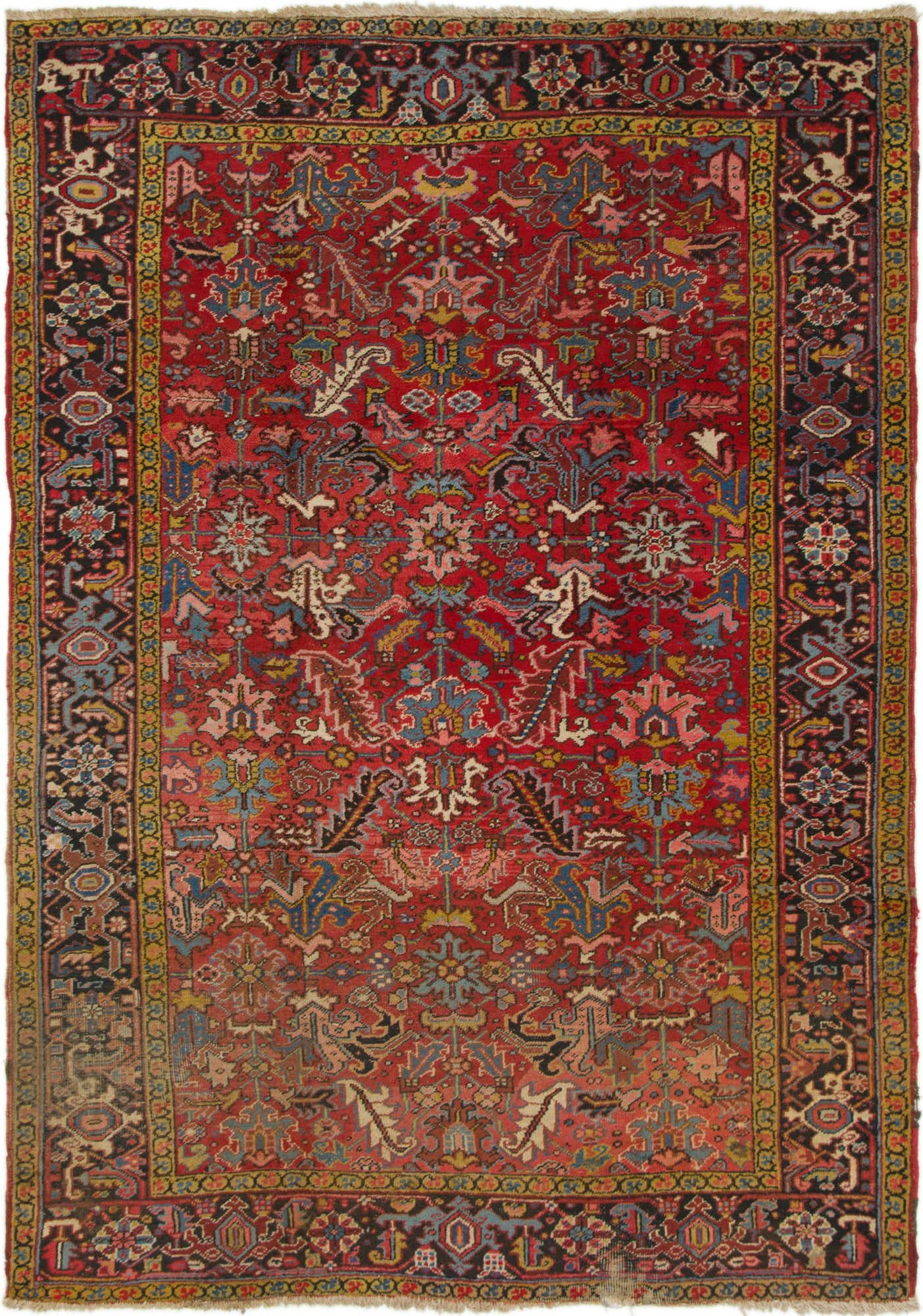 7' 5 x 10' 7 Hand Knotted Heriz Persian Wool Rug