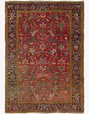 7' 5 x 10' 7 Hand Knotted Heriz Persian Wool Rug