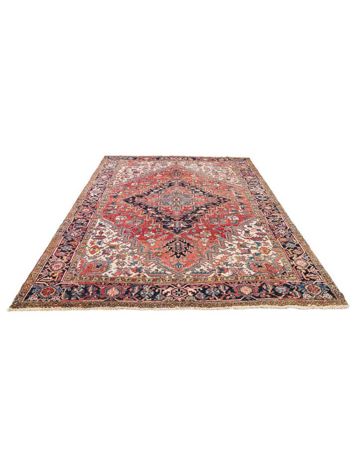 8' 1 x 10' 10 Hand Knotted Heriz Persian Wool Rug