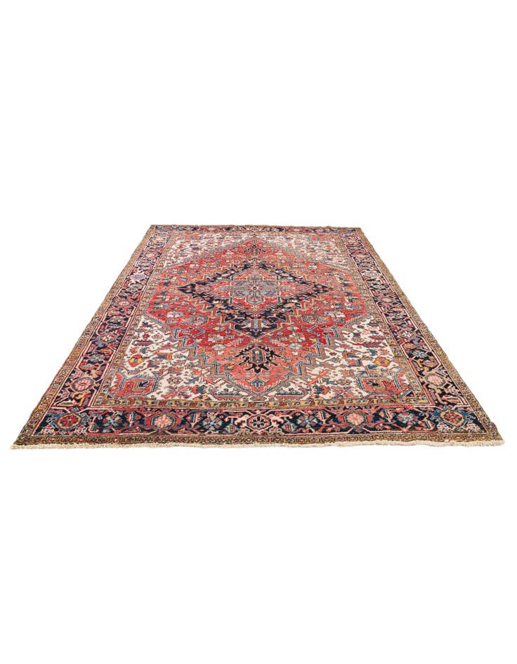 Detail image of 8' 1 x 10' 10 Hand Knotted Heriz Persian Wool Rug