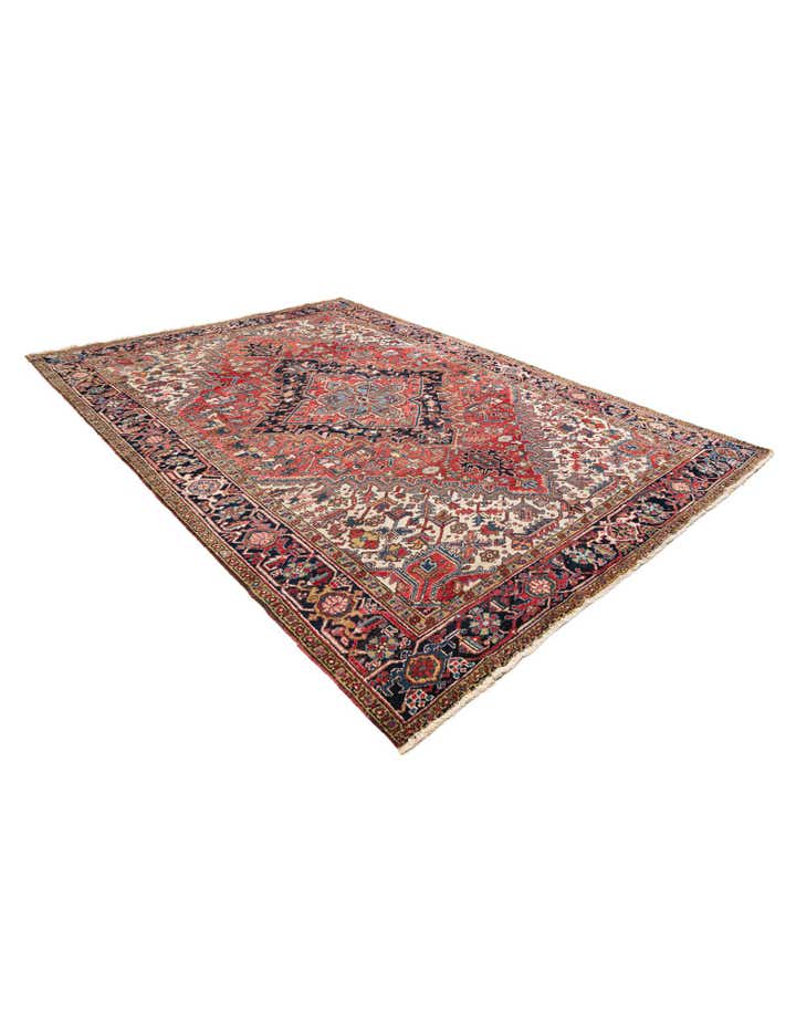 8' 1 x 10' 10 Hand Knotted Heriz Persian Wool Rug