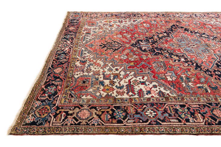 Detail image of 8' 1 x 10' 10 Hand Knotted Heriz Persian Wool Rug