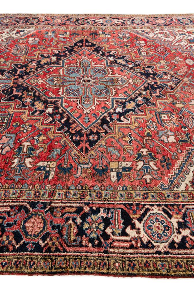 8' 1 x 10' 10 Hand Knotted Heriz Persian Wool Rug